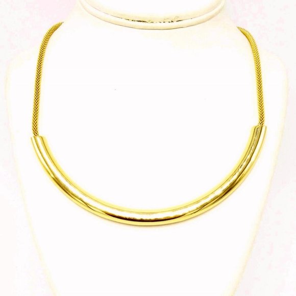 A.N.A. Curved Bar Necklace Gold Tone NWT NOS Penney's Perfect but Tag has cut - Picture 3 of 6